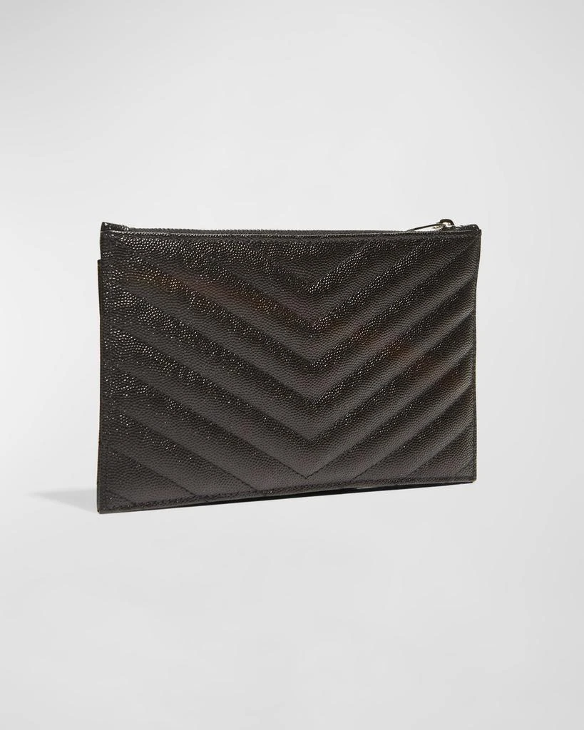 Yves Saint Laurent YSL Monogram Small Ziptop Bill Pouch in Grained Leather 5