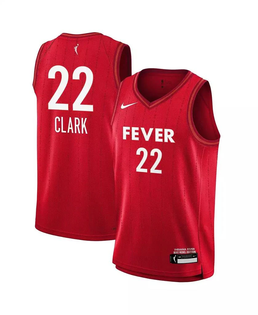 NIKE Big Boys and Girls Caitlin Clark Red Indiana Fever 2024 WNBA Draft Rebel Edition Victory Player Jersey 1