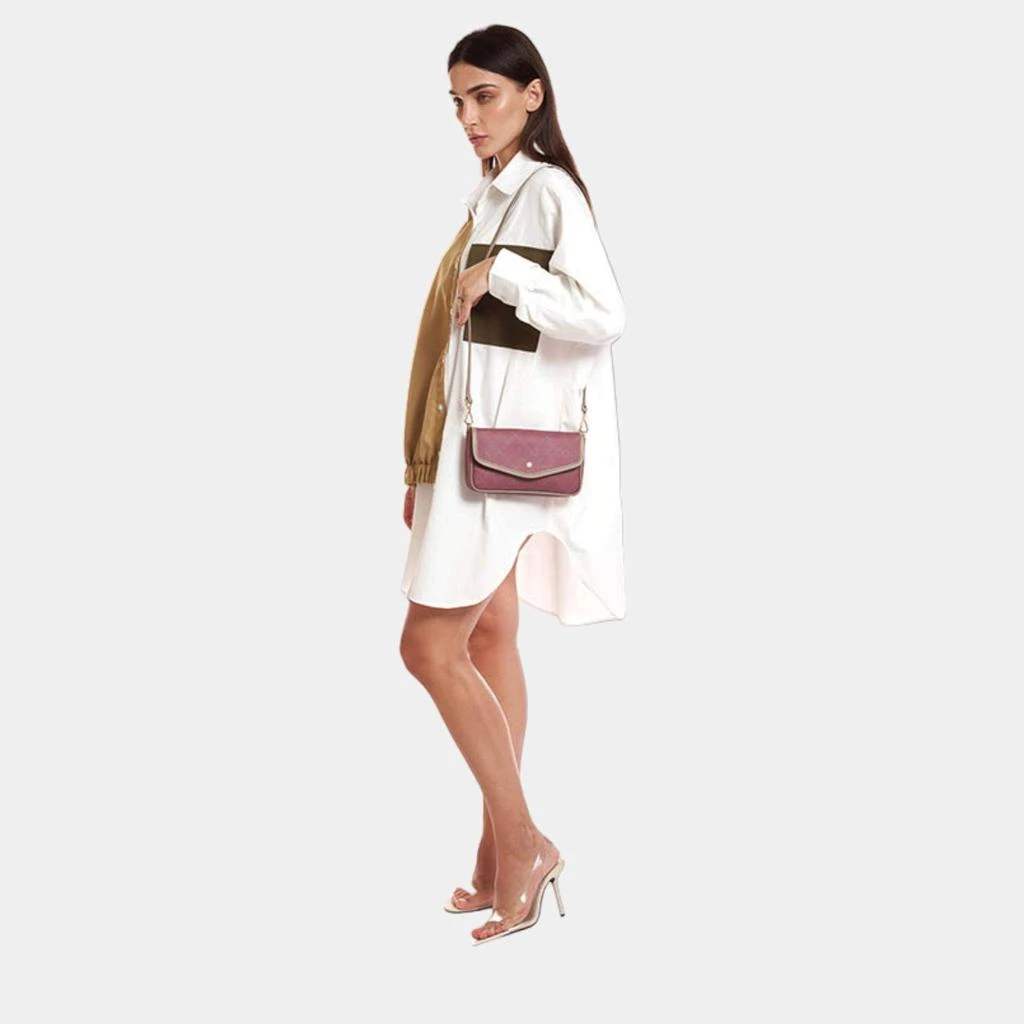 Charriol Charriol Bordeaux & Grey Leather CALYPSO Crossbody 5