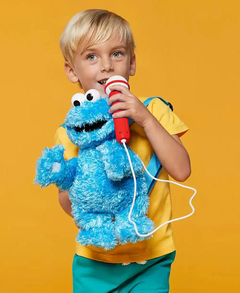 Singing Machine Plush Toy Karaoke Backpack with Microphone, Speaker, Songs Sound Effects, Sesame Street Cookie Monster 3