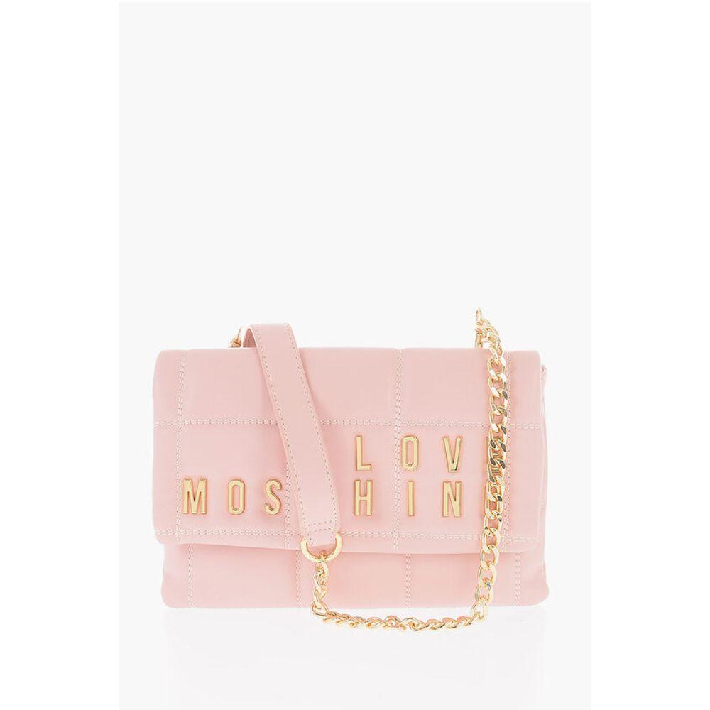 Moschino LOVE Quilted Faux Leather Bag with Removable Chain Women's Shoulder
