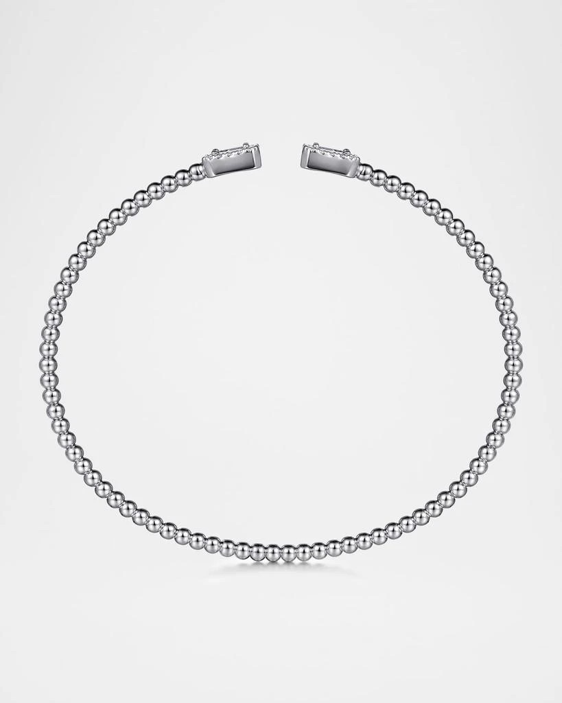 Gabriel 
Co 14K White Gold Bujukan Open Cuff Bracelet with Diamond Baguettes 4