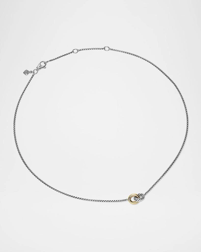 David Yurman Petite Cable Linked Necklace in Silver and 14K Gold, 15-17"L 3