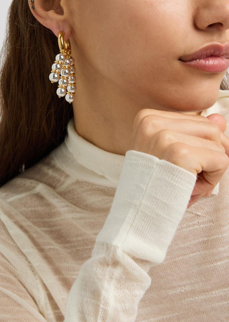 Timeless Pearly Mismatched 24kt gold-plated hoop earrings