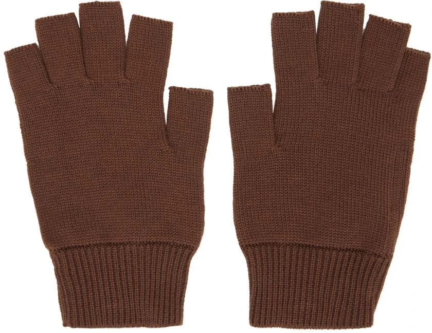 Rick Owens Brown Cashmere Mittens 2