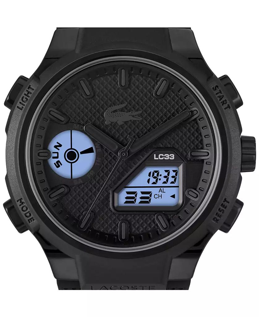 Lacoste Men's LC33 Black Silicone Strap Watch, 44.8mm