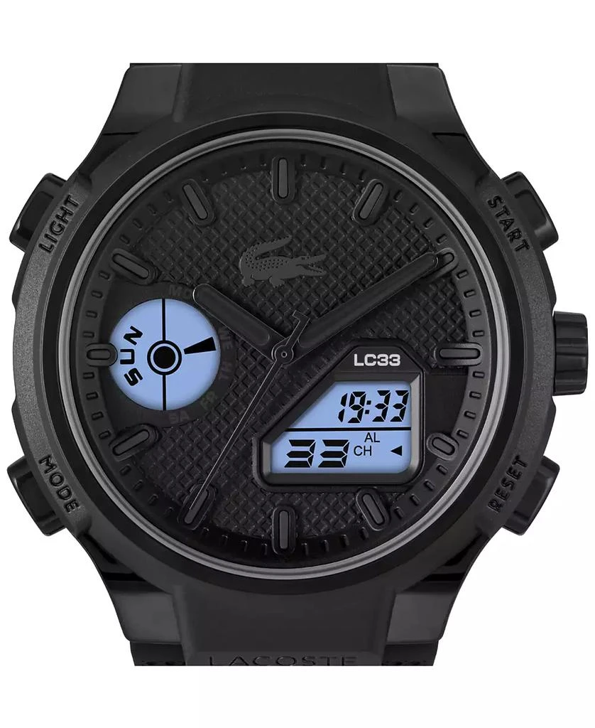 Lacoste Men's LC33 Black Silicone Strap Watch, 44.8mm 2