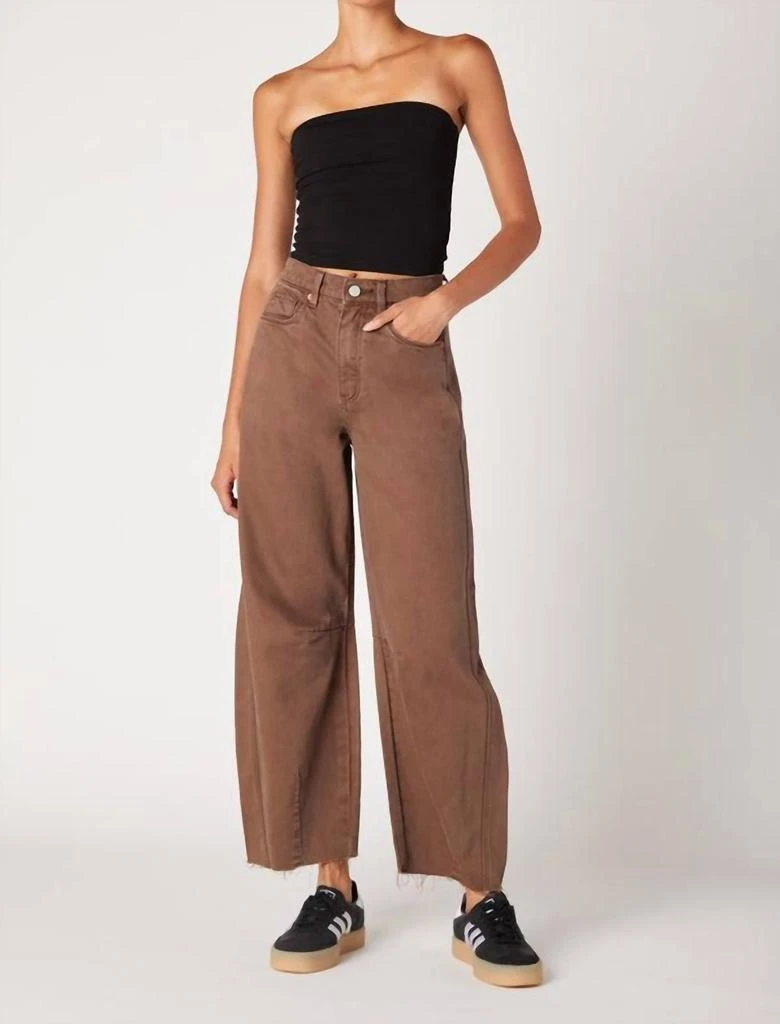 Blank NYC Barrel Leg Garment Dye Jeans In Coffee Bar 1