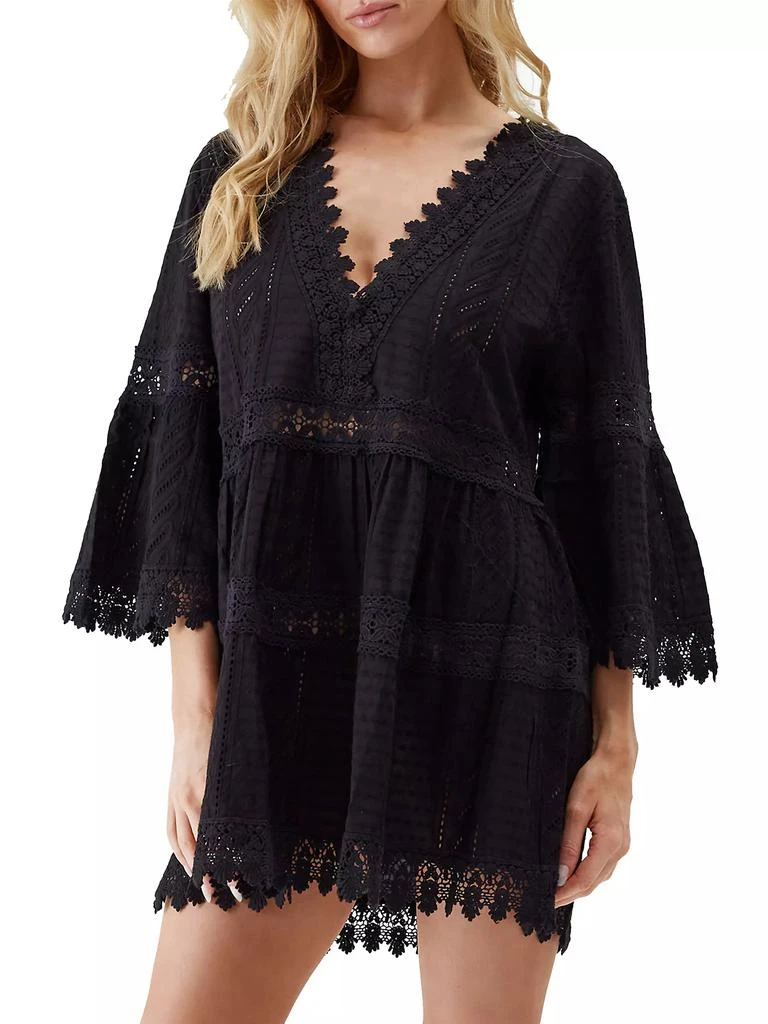MELISSA ODABASH Victoria Broderie Anglaise Tiered Minidress 3