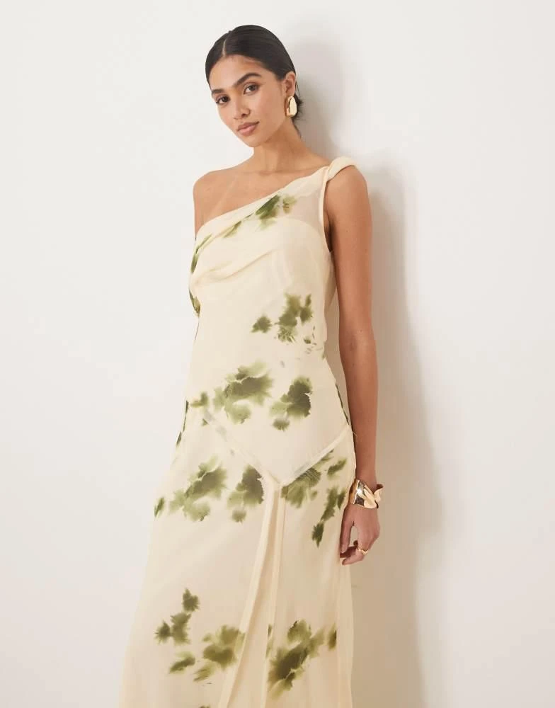 slim fit dress slacks Asos Edition Satin Halter Cowl Maxi Dress In Sage Green