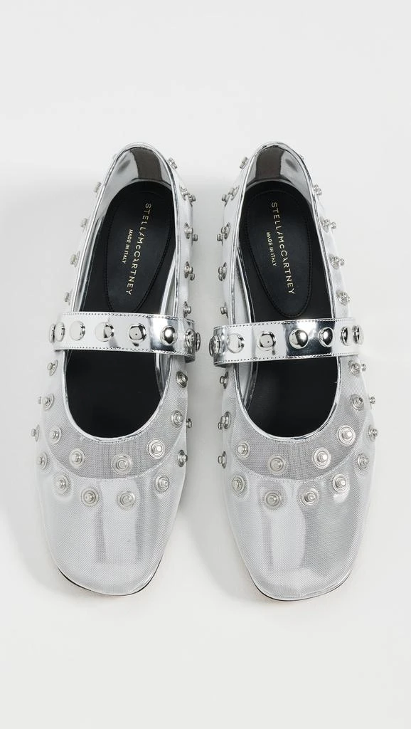 Stella McCartney Ryder Day Mesh And Mirror Alter Mat Flats With Snaps 4