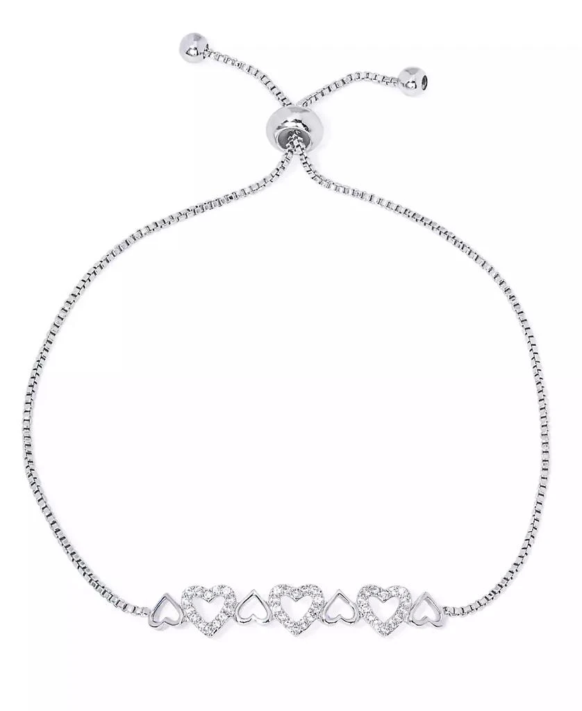 Shop Cubic Zirconia Multible Hearts Adjustable Bolo Bracelet in