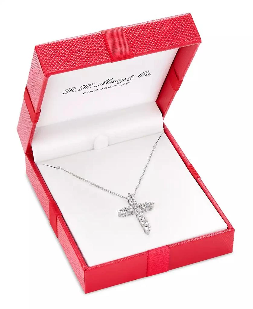 Shop Diamond Cross Pendant Necklace (1 in 14k White