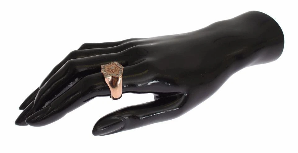 Nialaya Nialaya Pink Gold 925 Silver Authentic Clear Ring 7