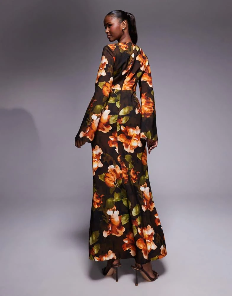 - DARK FLORAL PRINT - UK 4