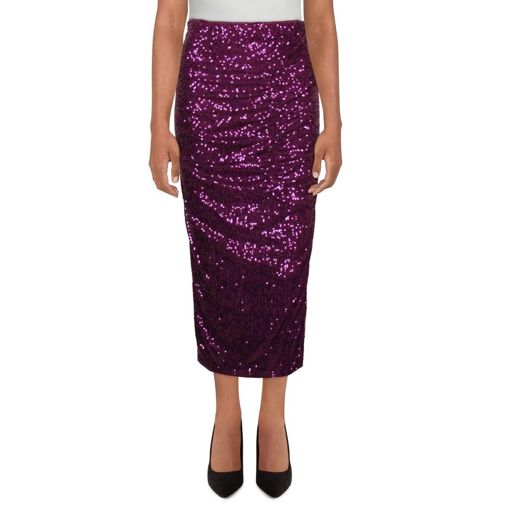 Wildfox Womens Squined Ruffled Pencil Skirt 1