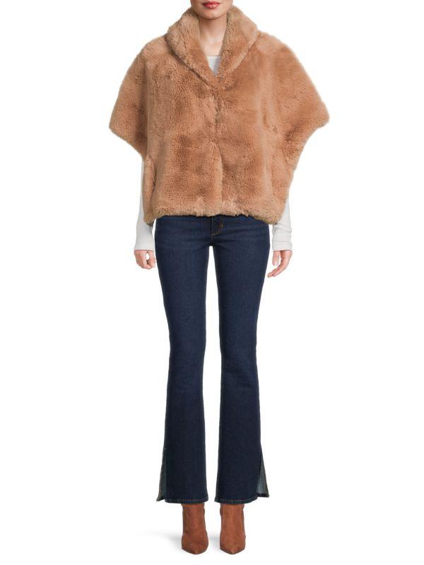 La Fiorentina Faux Fur Cape Jacket