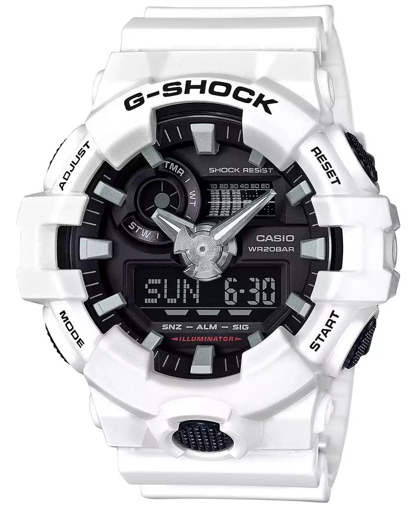 G-Shock Men
s Analog-Digital White Resin Strap Watch 54mm GA700-7A 1