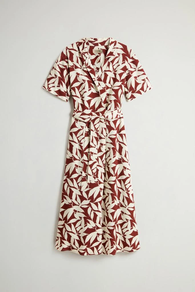 Woolrich Wrap Dress with Nature Motif - Women - Red 5