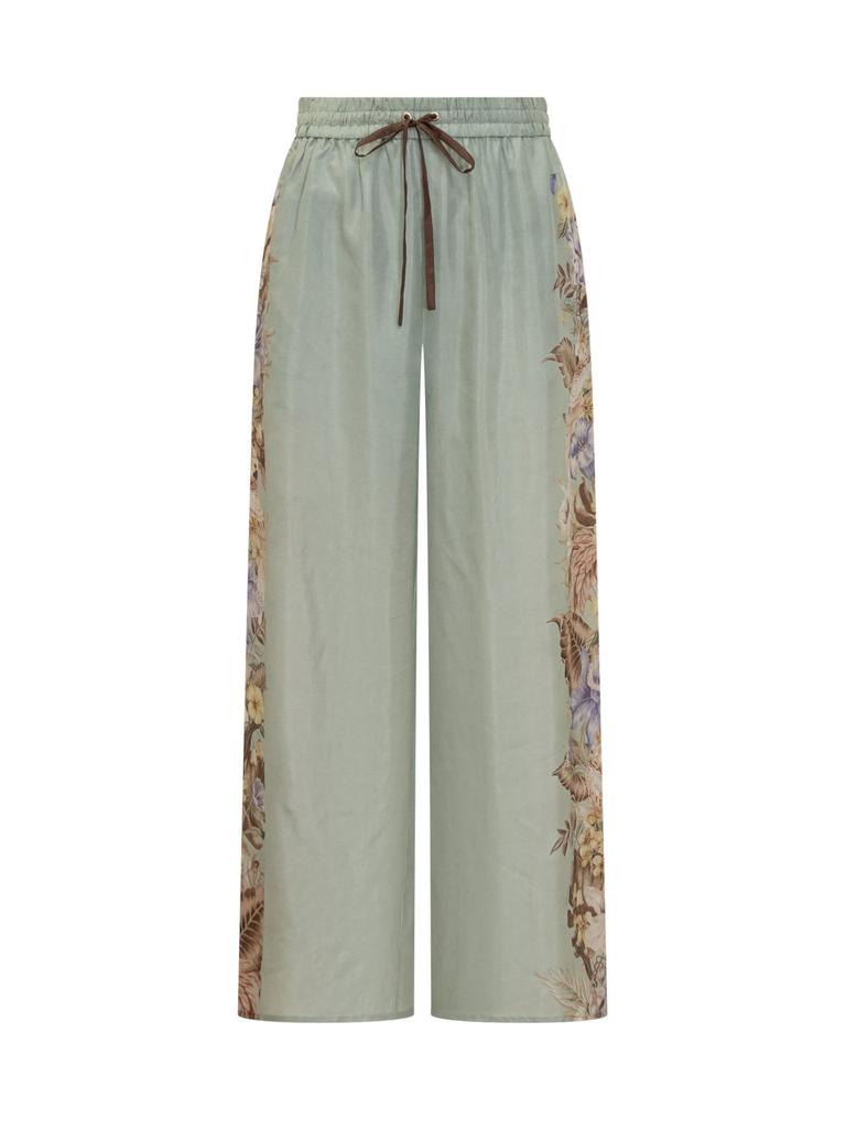 【送料&関税込】Zimmermann Printed Silk Crush Wide-leg Pant Zimmermann Zimmermann Crush Wide Leg Pants - Leggings