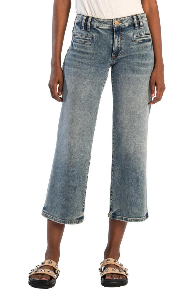 KUT from the Kloth Welt Pocket Mid Rise Ankle Wide Leg Jeans 1