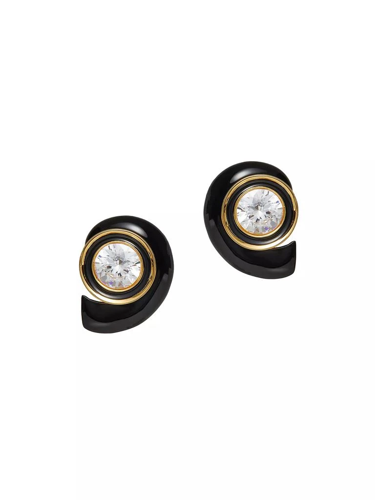 Lele Sadoughi Deco Swirl 14K-Gold-Plated, Enamel & Crystal Stud Earrings 1