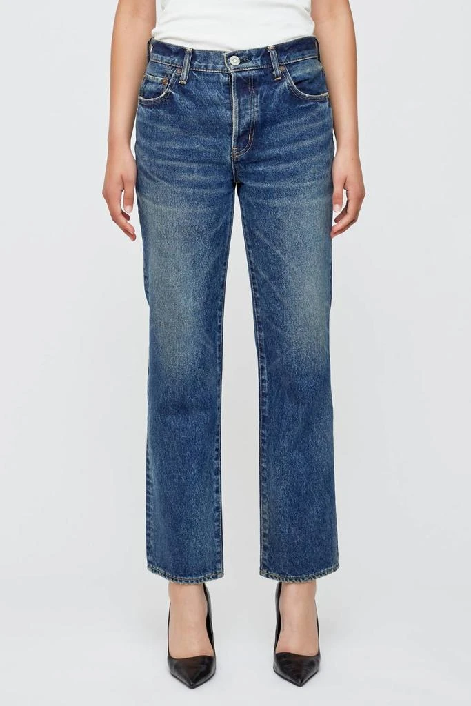 Moussy Vintage Bardin Straight Jeans In Dark Blue 1