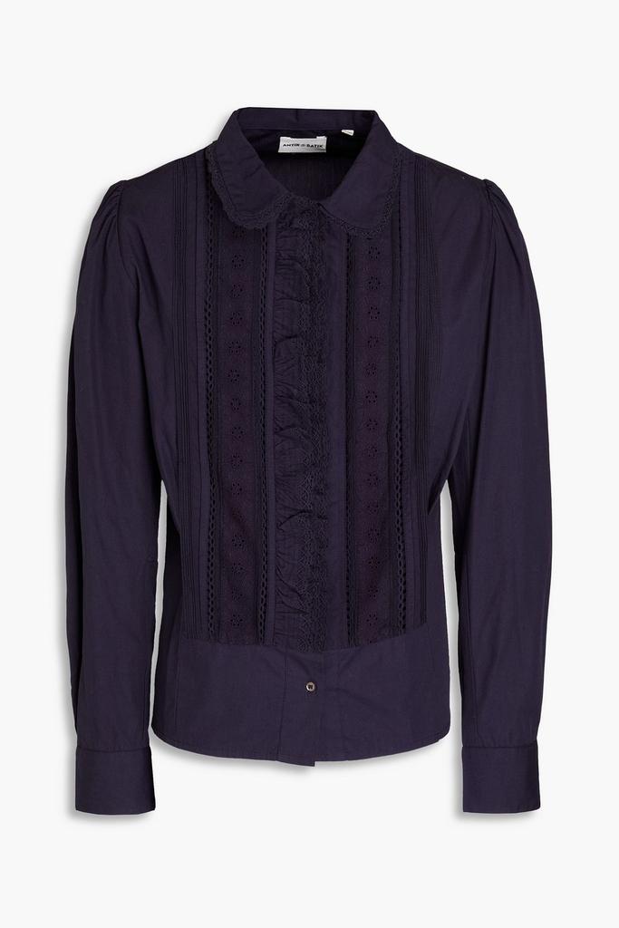 ANTIK BATIK Diane ruffled broderie anglaise-trimmed cotton-poplin blouse