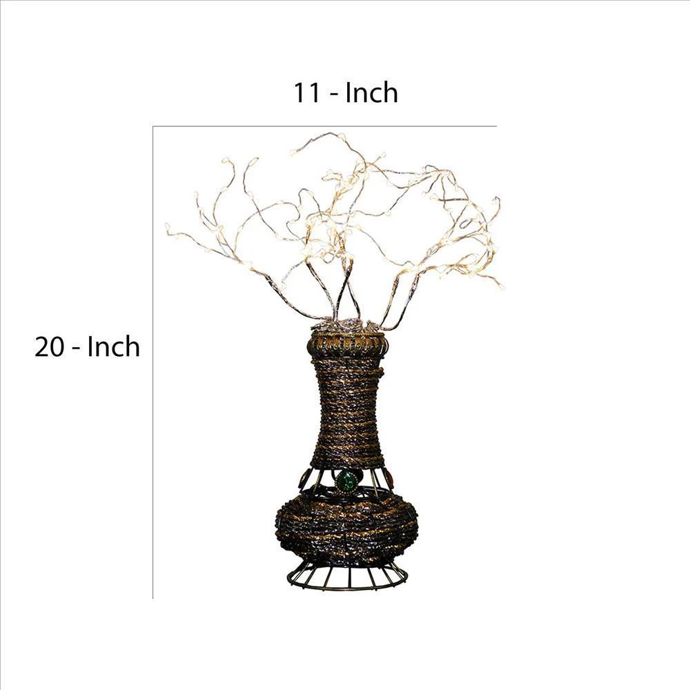 Hivvago Tree Table Lamp with Aluminum Wire and Multiple LED, White 5