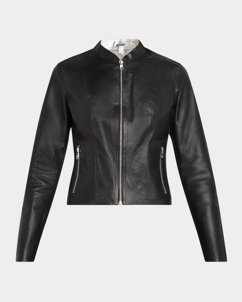 Black Leather Bomber Jacket Lamarque Leather 296 La Marque
