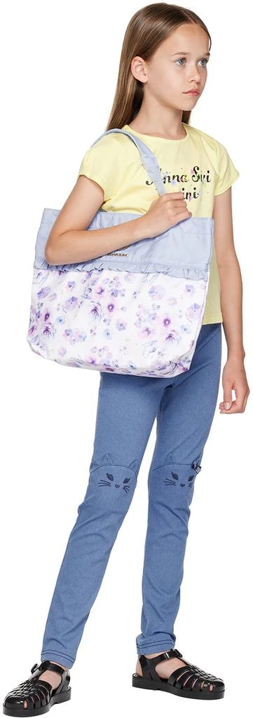 ANNA SUI MINI Kids Blue Embroidered Lounge Pants 4