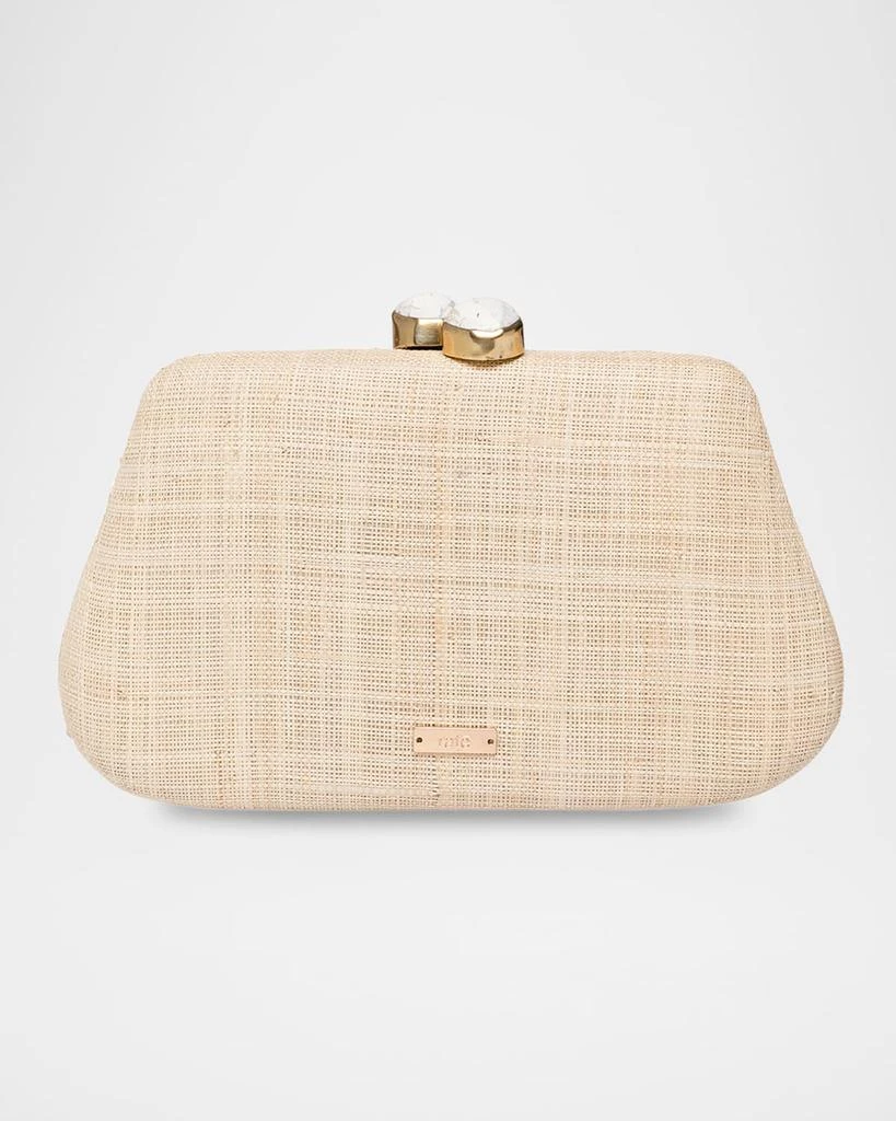 Rafe Rosie Flower Straw Clutch Bag 3