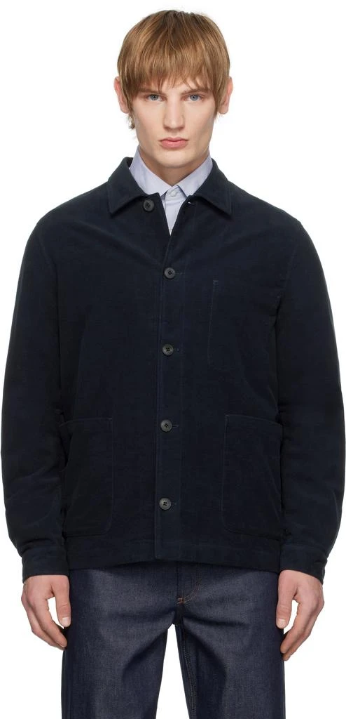 Sunspel Navy Moleskin Twin Pocket Jacket 1