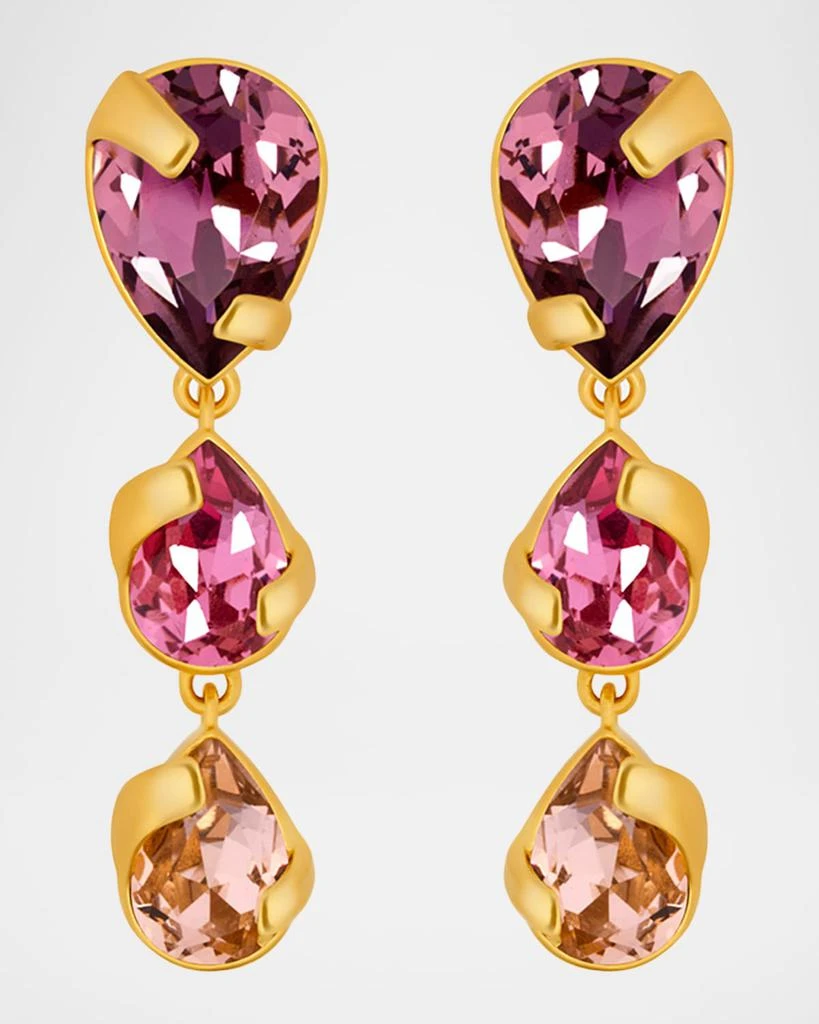 Oscar de la Renta Pear Rhinestone Drop Earrings