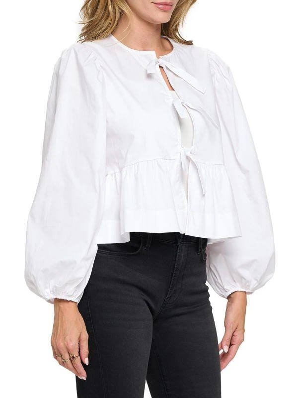 Renee C. Tie Front Peplum Top 3