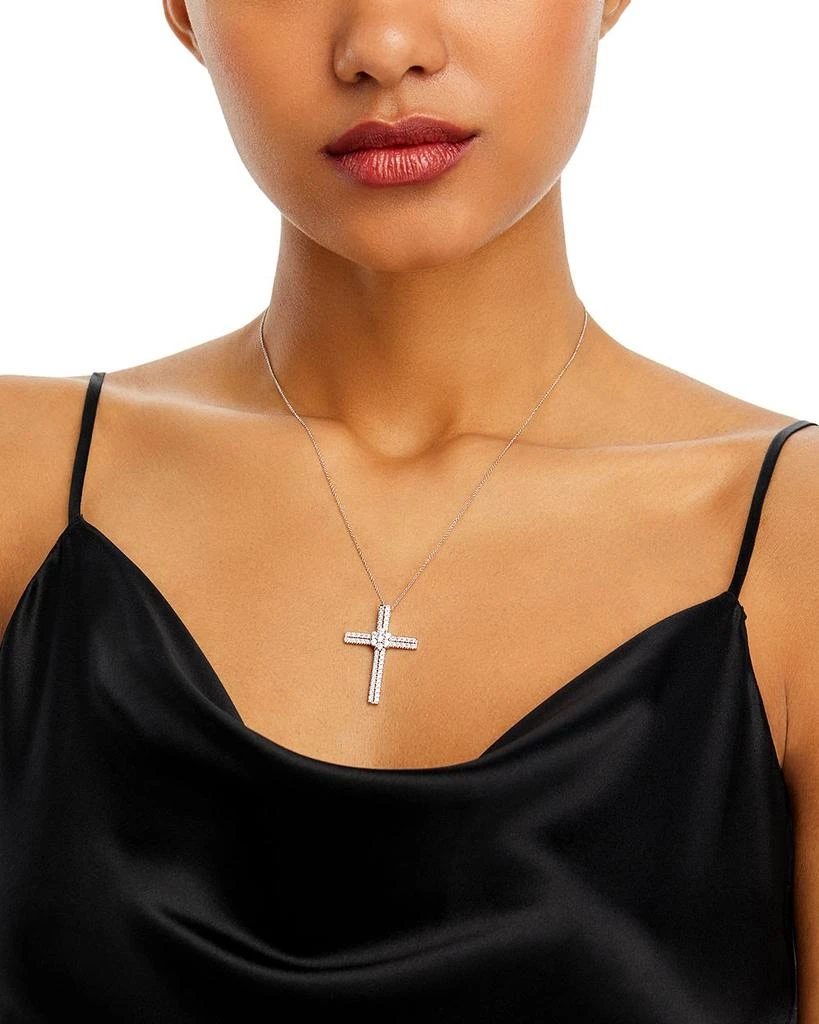 Bloomingdale's Diamond Cross Pendant Necklace in 14K White Gold, 1.0 ct. t.w. 2