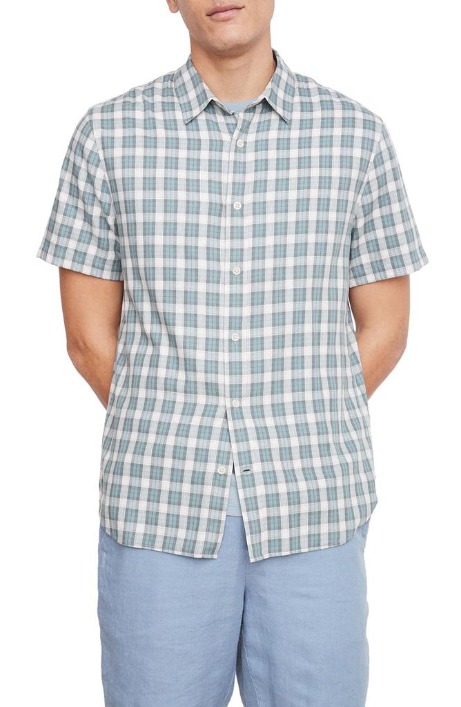 Vince Cannes Plaid Short Sleeve Button-Up Shirt