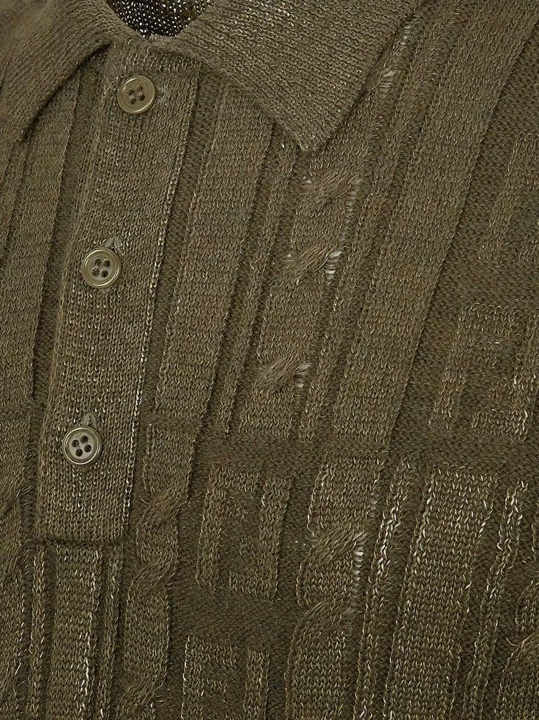 Fendi Braided wool polo shirt with ff details 4