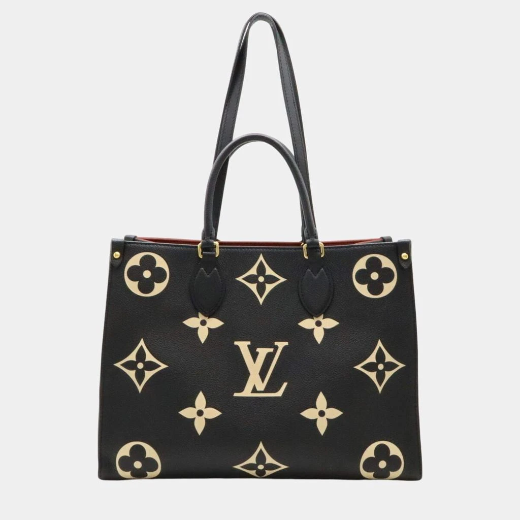 Louis Vuitton Louis Vuitton Black Beige Monogram Empreinte On the Go MM Tote Bag 1