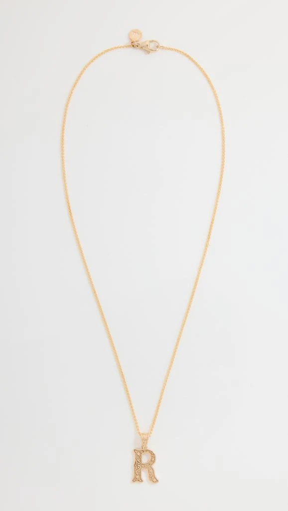 Marlo Laz Mini SW Alphabet Charm on Wheat Chain Necklace 3