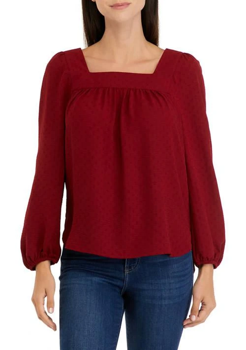 Wonderly Womens Long Sleeve Square Neck Airflow Top 1