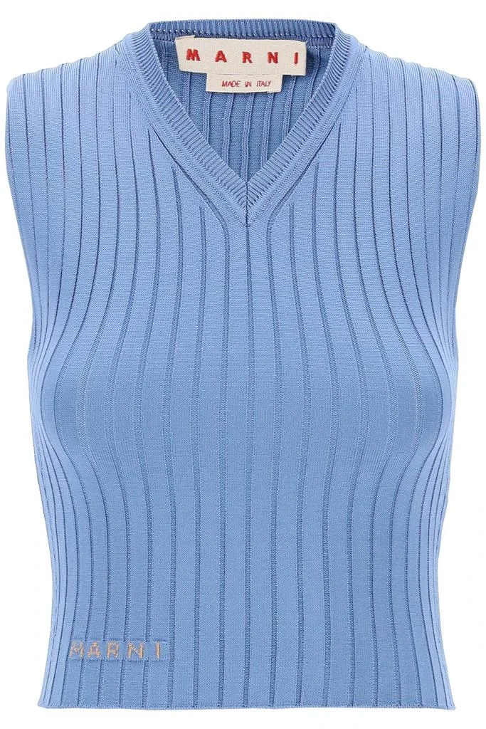 Marni sleeveless ribbed knit top 1
