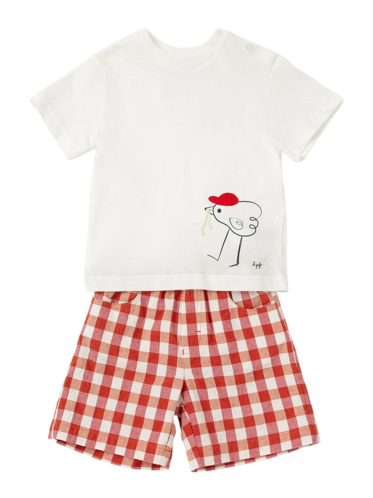 IL GUFO Printed T-shirt & Check Shorts 1