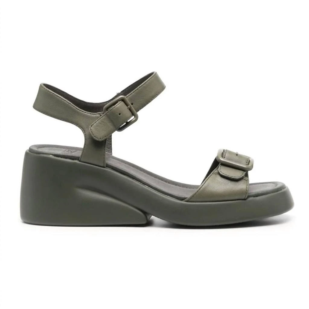 Camper Women's Kaah Chunky Heel Sandals In 013 Med. Green 2