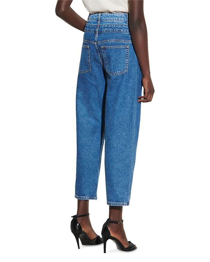 Sandro Kitty High-Rise Layer-Effect Jeans in Blue 5