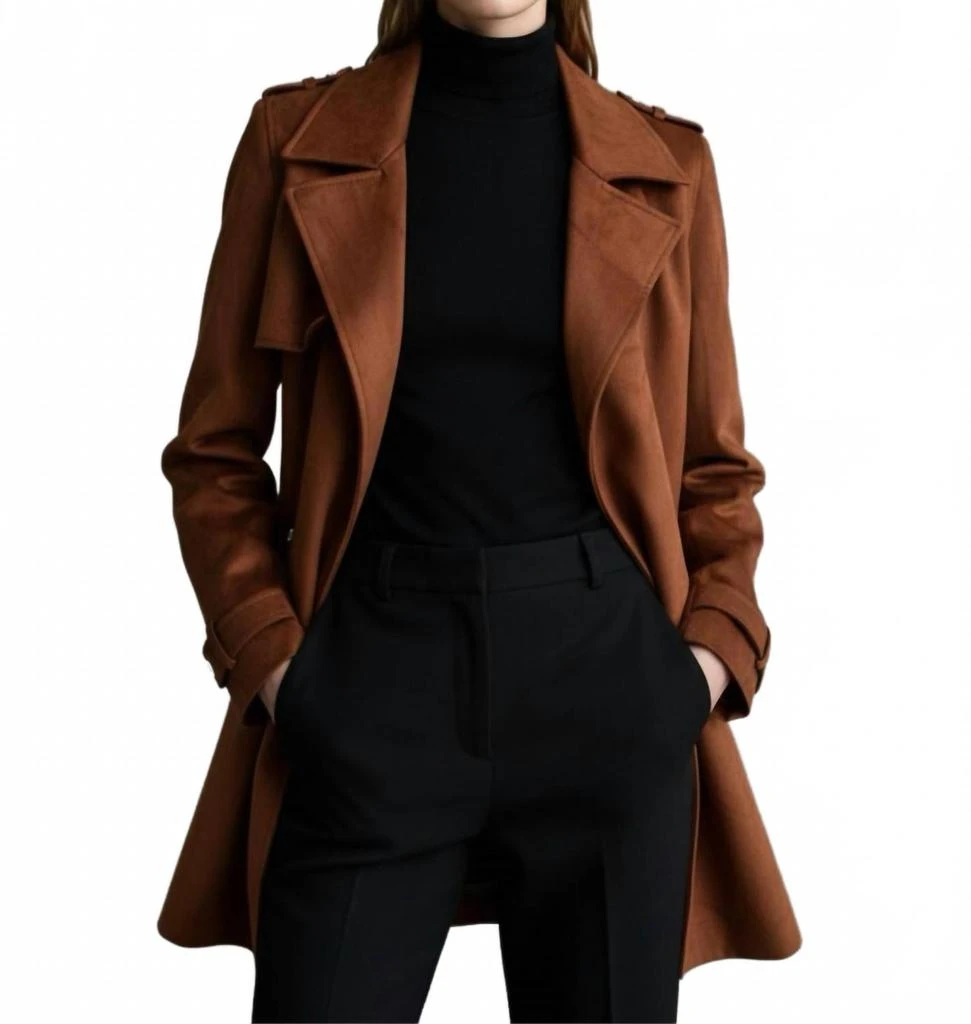 Tahari Faux Leather Jacket In Whiskey