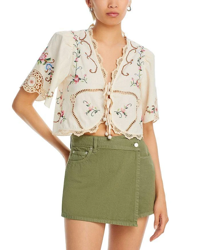 Sea Edwina Embroidered Cropped Top 1
