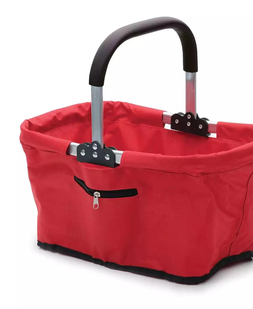 RSVP International Aluminum Frame 17x11x18" Red Foldable Market Basket 1