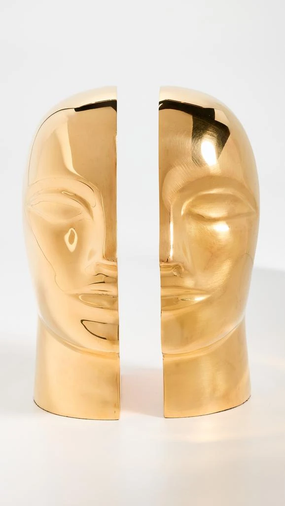 Jonathan Adler Brass Atlas Bookend Set of 2 1