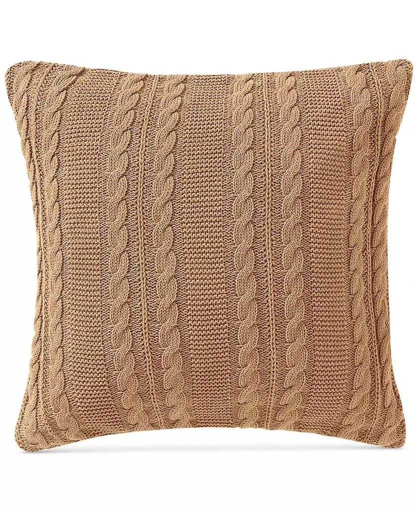 VCNY Home Dublin Cable Knit Cotton Decorative Pillow, 18" x 18" 1